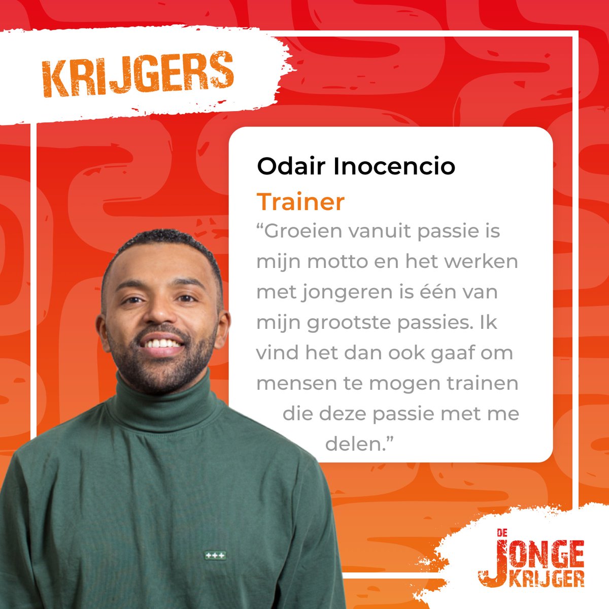 Maak kennis met Odair: Trainer van onze jongerencoachopleiding💪

“Groeien vanuit passie is mijn motto en het werken met jongeren is één van mijn grootste passies. Ik vind het dan ook gaaf om mensen te mogen trainen die deze passie met me delen.”