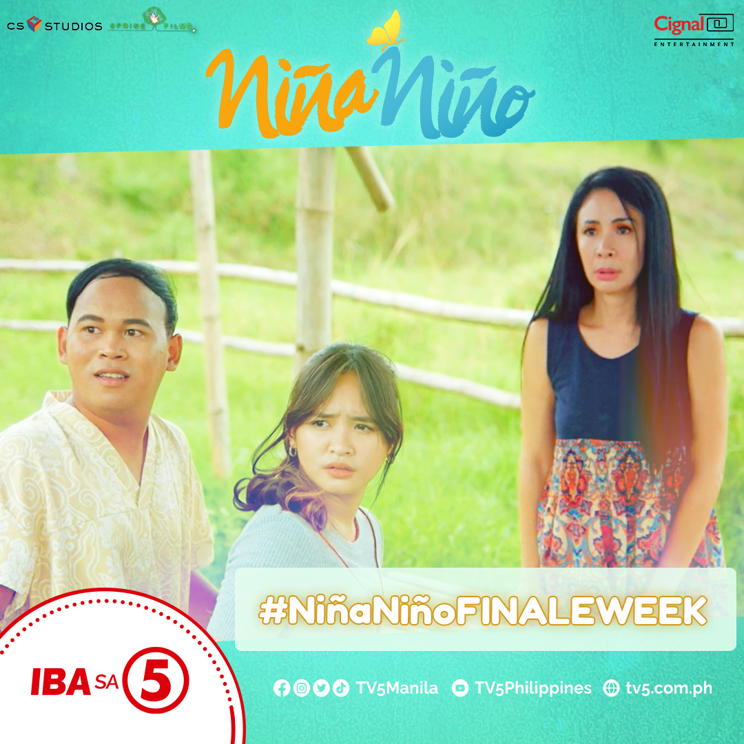 TV5manila's tweet photo. Ihanda ang inyong mga sarili sa mga eksenang tatagos sa inyong mga isip at puso dahil #NiñaNiñoFINALEWEEK na!

Mga Kapatid at ka-himala, kapit na hanggang sa dulo ng laban sa #NiñaNiñoTV5, 7:15PM sa #TodoMaxPrimetimeSingko!
#TayoAngHimala
#IBAsa5 
@dprincessmaja @ncomiajr https://t.co/ioF3J32nGF