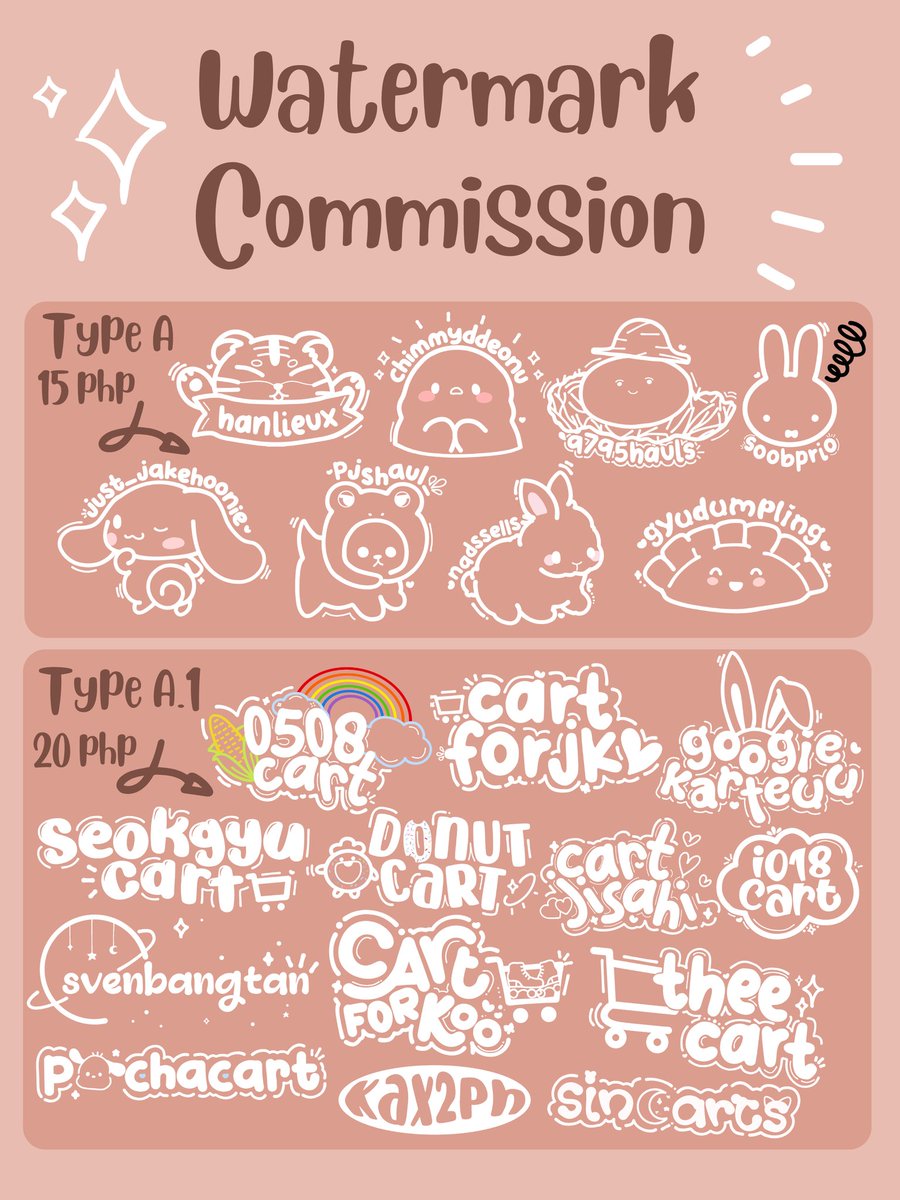 luvmincart's tweet photo. ꒰ #luvmincomms ꒱ wm comms chibi

    ჲ watermark commission by luvmincart is now open ♡

𓏔 open to all fandoms!
𓏔 chibi, doodles, characters etc.
𓏔 read the terms &amp; condition, check the thread.
𓏔 browse through #luvminmakes ♡

★⎯ dm for inquiries and to avail a slot https://t.co/0DGpZkgueU