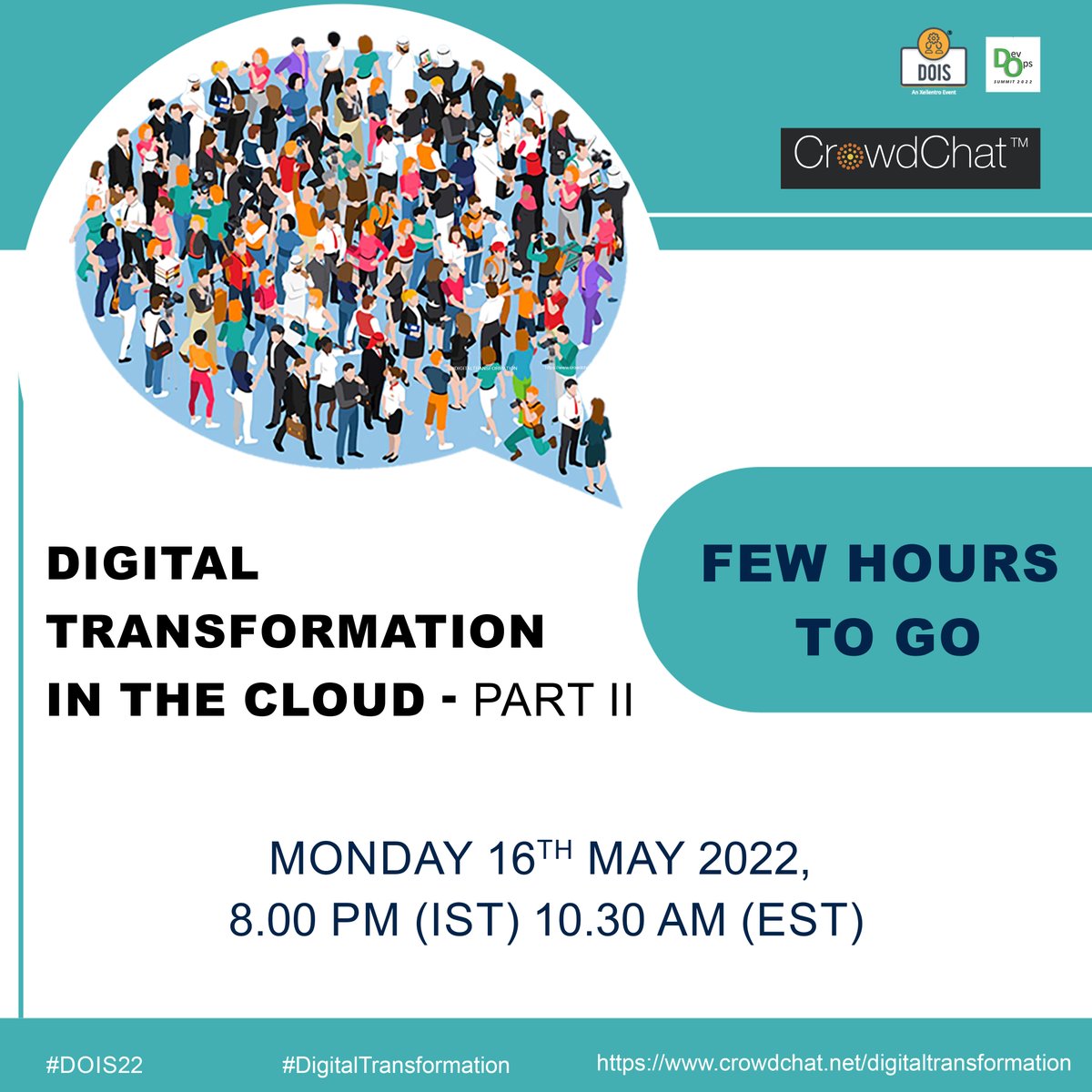 DevOpsIS's tweet photo. Few hours to go ,Share your experiences on digital transformation in the crowd chat led by expert panelists.
Enrol-https://t.co/iIEGBfOD1X
#digitaltransformation #cloud #ai#valuestreammanagement #dataops #mlops #crowdchat #dois22 #dois https://t.co/wfhCnjQZmo