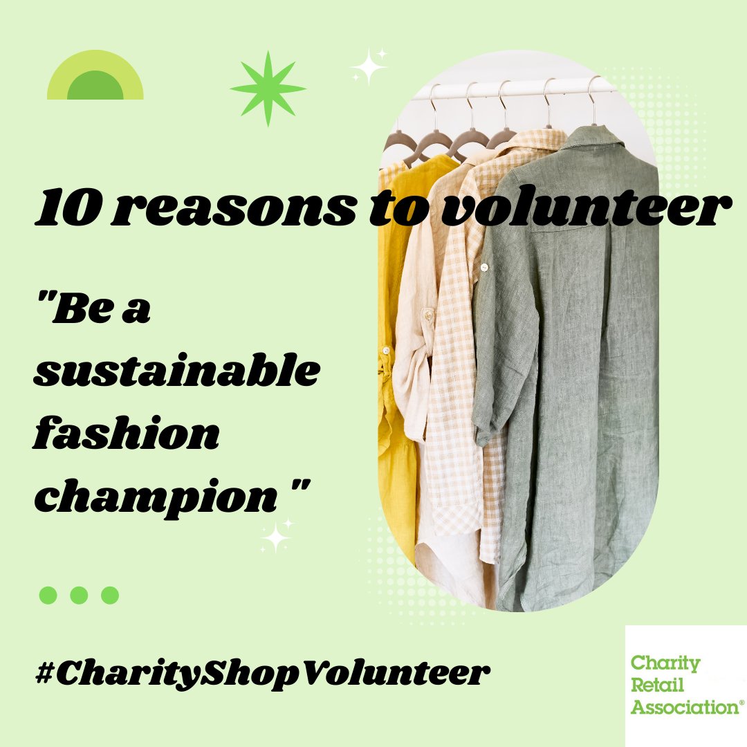 By volunteering in a charity shop you are making a statement for a more sustainable retail experience. Reuse is so important for the future of the planet. Promote the environmental benefits of #charityshops 

#charityshopvolunteer #volunteer #sustainablefashion #reuse