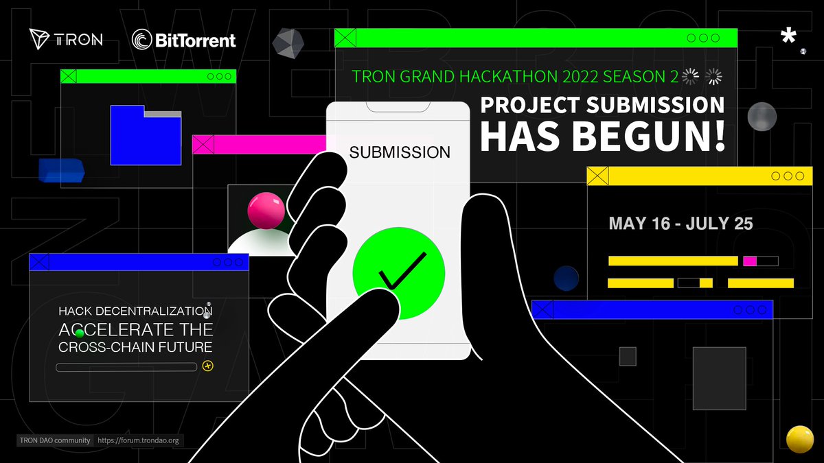 trondao's tweet photo. 🤩Registration of the #TRON #GrandHackathon2022 S2 has begun!

🔥Welcome to develop your #DeFi, #GameFi, #NFT or #Web3 projects on #TRON, or on @ethereum &amp; @BNBCHAIN through the #BTTC network.

💰An aggregate bounty of $1M is awaited to be shared!

🕙Submission: May 16 - July 25 https://t.co/CkbNk11AOH