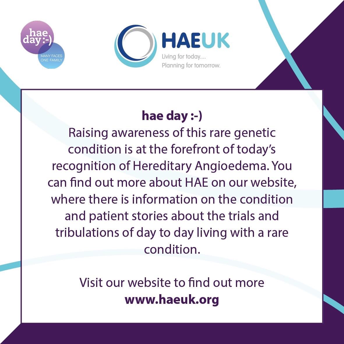 Happy hae day 16th May 2022
Please share to help us raise awareness of Hereditary Angioedema on hae day :-)
#happyhaeday2022 #haeukpatientsupport