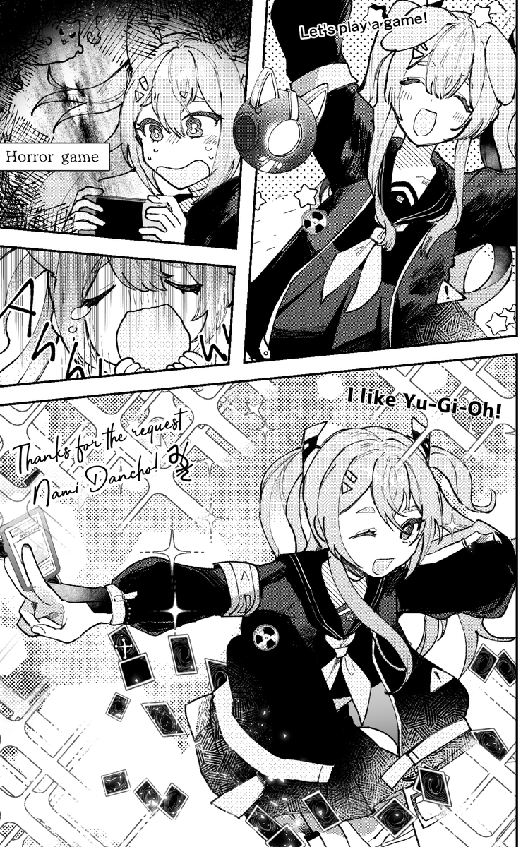Nami_Dancho's tweet photo. This is sooooooo cute and amazing ♥ ;w;
Thank you very much @/mtk_gb for the comic page ♥ Nami quickly explained. XD ♥
#drawmi https://t.co/86ivp0nneB