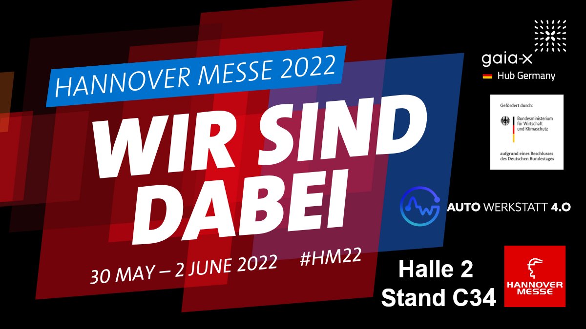 eco_de's tweet photo. Am 📅 31. Mai sind wir von 15:30 – 17 Uhr auf der Hannover Messe! Im Gaia-X Cube auf dem Stand vom @BMWK (Halle 2, C 34) geben einen Einblick in unser Projekt Autowerkstatt 4.0. Wir freuen uns auf Ihren Besuch, interessante Gespräche und den persönlichen Austausch! 💬 #HM22 #AW40 https://t.co/v46PN5e2tU
