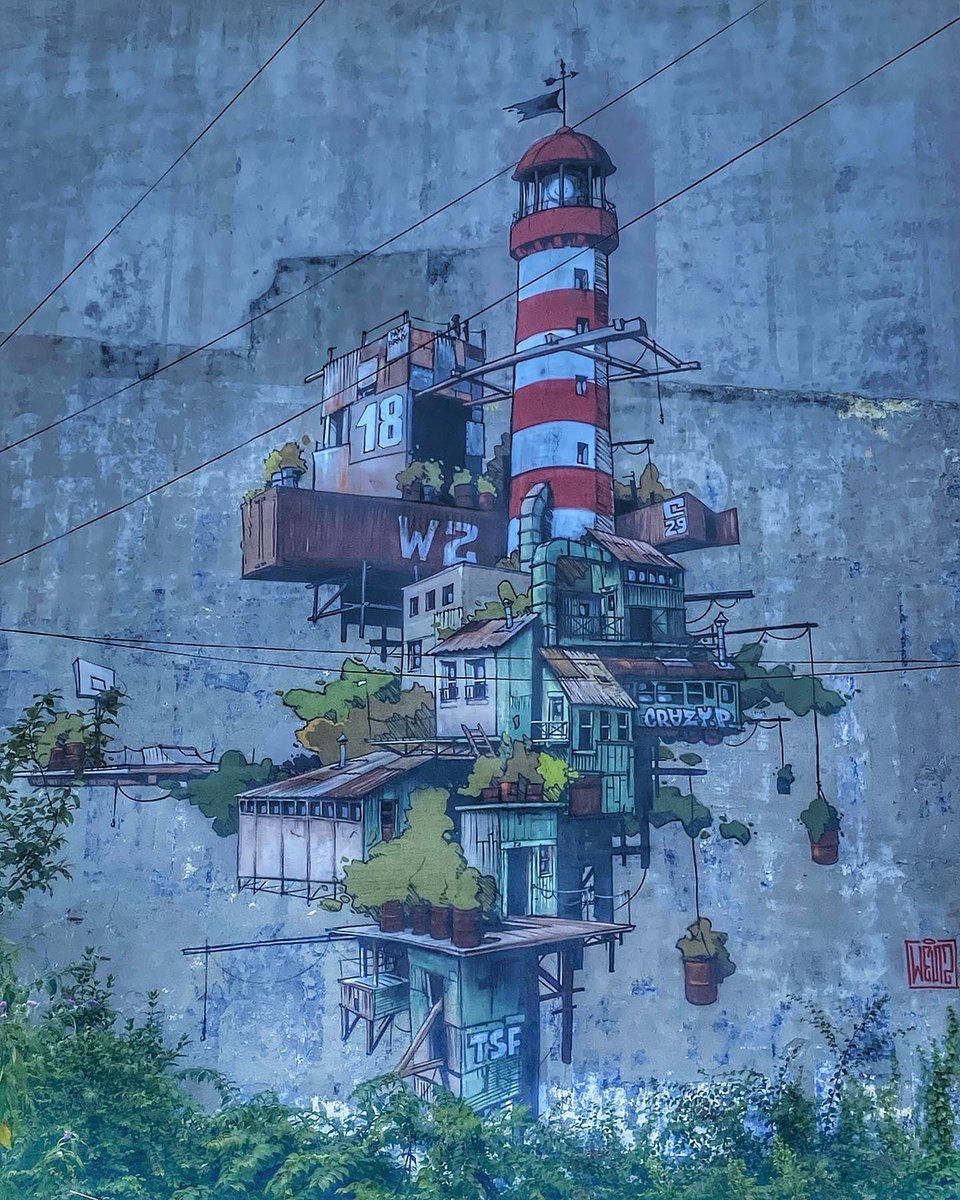 HunterStreetart's tweet photo. [#streetartsaintbrieuc - 📸 AOÛT 2021] Artwork « Le Phare » by WEN2, crée dans le cadre du Just Do Paint Festival 2018 (#1) et découvert à #saintbrieuc !
#wen2 #wen2chiffre #justdopaint #streetart #graffiti #urbanart https://t.co/RRudYKAyJG