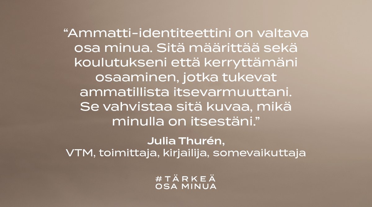 AkavaRy's tweet photo. Julia Thurén pohtii blogitekstissään ammatti-identiteetin muodostumista:
https://t.co/P0cC1plrxF

#TärkeäOsaMinua https://t.co/6uxtYLNU1U