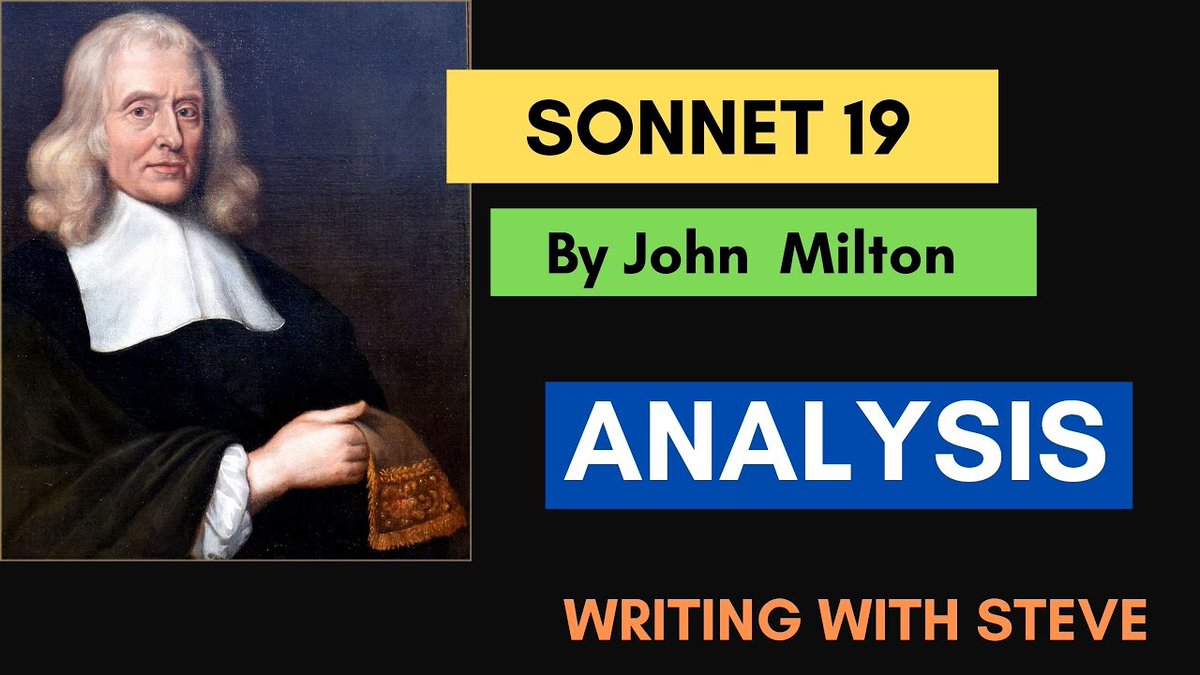 Check out my latest video 'Sonnet 19 (When I Consider How my Light is Spent) by John Milton - Poem Analysis' Watch Now: youtu.be/1Zy5gleNg-E