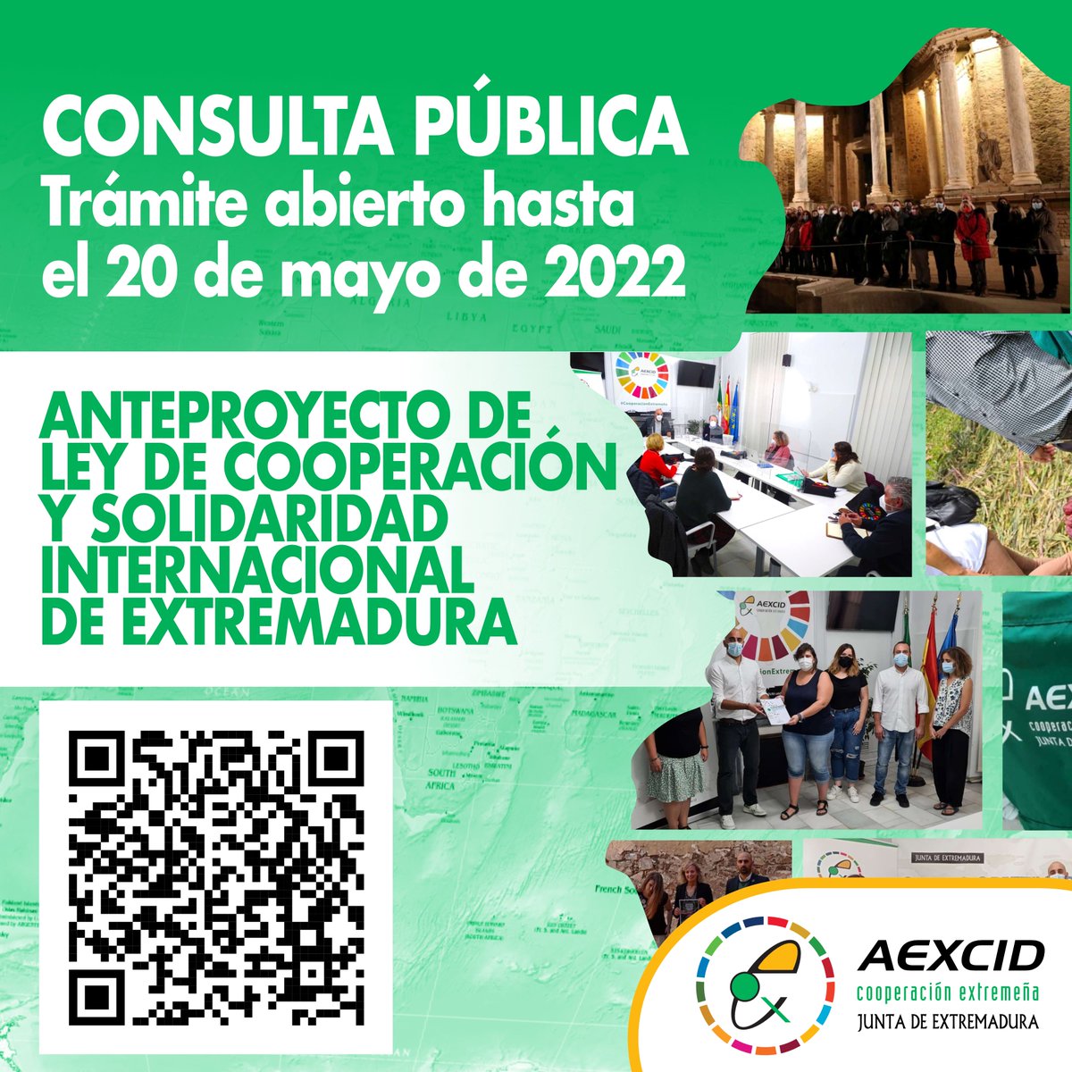 AEXCID_'s tweet photo. ✅ Abierto el plazo de Consulta Pública del Anteproyecto de Ley de Cooperación y Solidaridad Internacional de Extremadura 
📰 Leer noticia: https://t.co/jm4R38j7Fx 
📝  Aportaciones a la Ley: https://t.co/DVYfc81SnZ 

@IgualdadJuntaEx
 #CooperacionExtremeña @ja_calle
 @Junta_Ex https://t.co/OUbveK2GOF