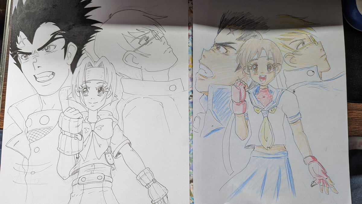 V2 WIP #drawing #ilustration #fanart #rivalschools #capcom #art #ArtistOnTwitter #イラスト #落書き #ふぁんアート #私立ジャスティス学園 #イラスト好きさんとつながりたい #絵描きさんと繋がりたい