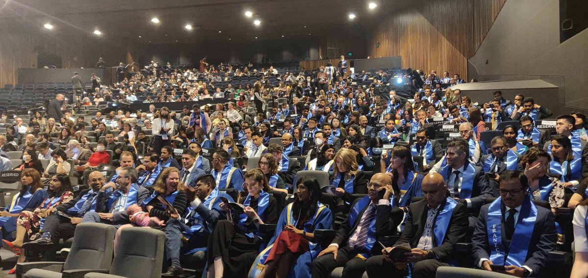 RANZCP's tweet photo. A sea of blue, and much anticipation, is filling up the room at the College Ceremony. It's such a proud moment for over 200 #RANZCPFellows. #RANZCP2022 https://t.co/PlcTEdH3Os