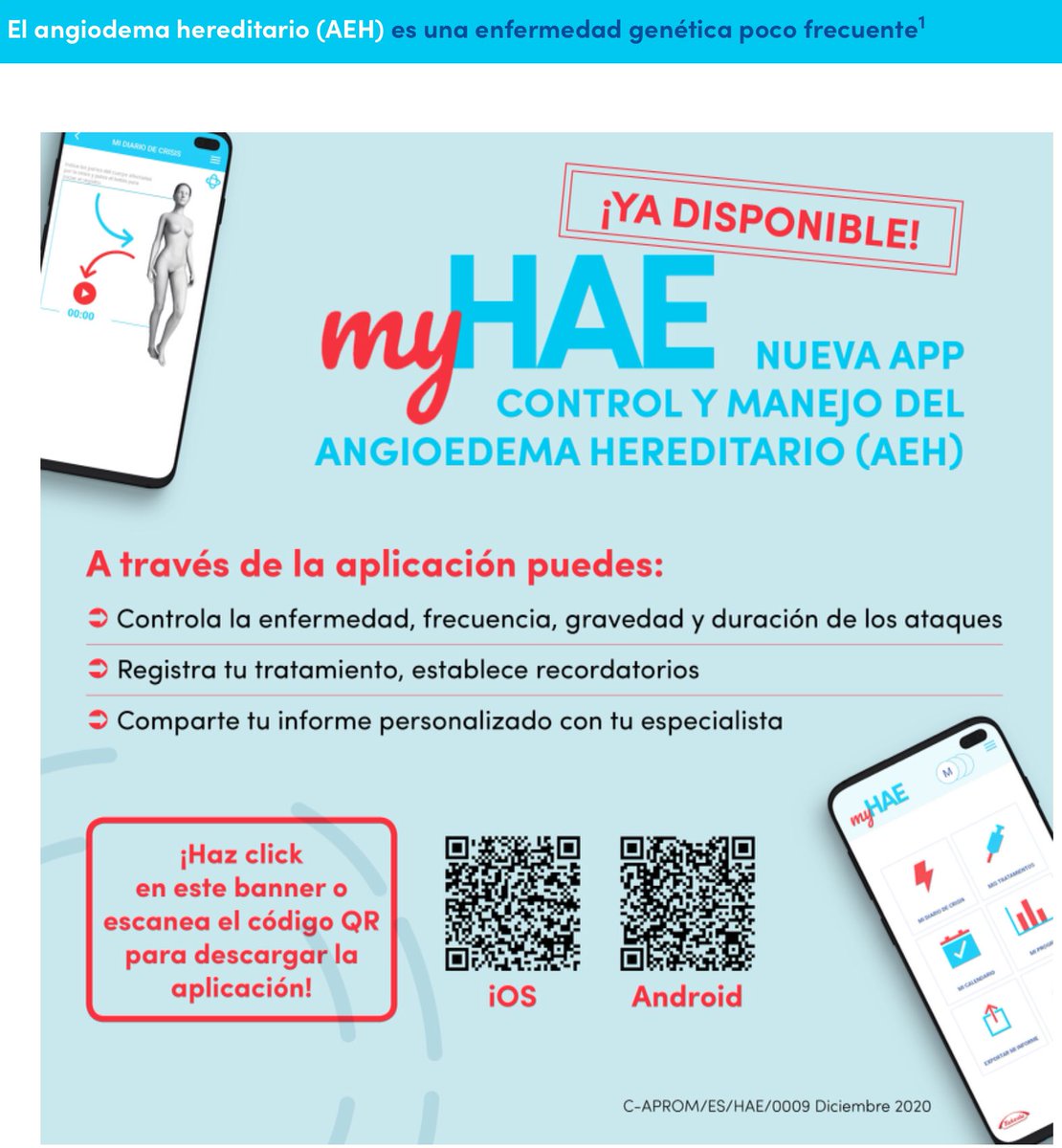 #DíaMundialdelAngioedemaHereditario #HAEDay
Vivir con #AngioedemaHereditario, supone crisis recurrentes con edemas en diversas partes del cuerpo: abdomen, cara, pies, manos o garganta.
Conoce cómo abordar el impacto de tu #AEH, gr. <a href="/haeday_ES/">Angioedema-AEDAF</a> <a href="/Takeda_ES/">Takeda_ES</a>👇
aehytu.com