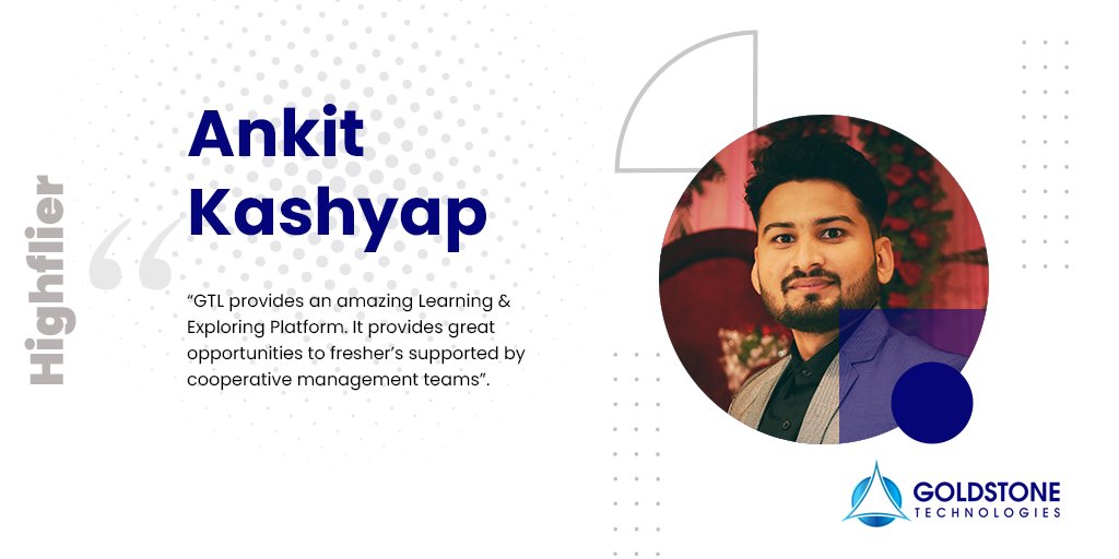 GoldstoneTech's tweet photo. Ankit Kashyap is a valued member of our team who is calm, composed, and quietly delivering results. His diligence in accomplishing tasks assigned with utmost sincerity and high quality has been commendable! – Says Kalpit Goyal
#LifeatGTL #GTLrisingstar #Knowus #Employeespotlight https://t.co/EdBb06cGNk
