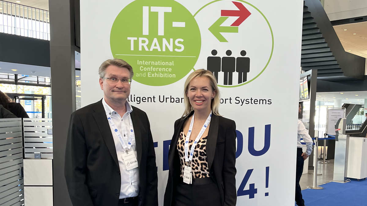 payiq's tweet photo. Last week our CEO Pirkka Lankinen and Eastern Europe Territory Director Elena Lipchenko attended the IT-TRANS Conference and Exhibition in Karlsruhe, Germany. #PayiQ #mobileticketing #ITTRANS https://t.co/PyF95cxp0J