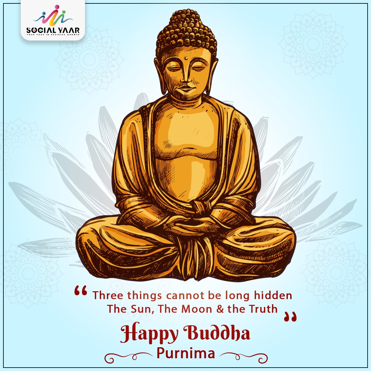 SocialYaar's tweet photo. Let us pray for peace and harmony for all humankind on this auspicious day

Social Yaar team wishes Happy Buddha Purnima

#SocialYaar #BuddhaPurnima #buddhapurnima2022 #buddha #buddhism #meditation #buddhist #buddhaquotes #spiritual #spirituality #ambedkar #wisdom #enlightenment https://t.co/5BOiDI4EmQ