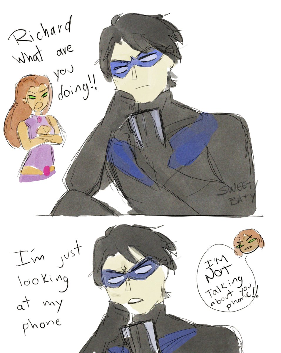 Sweetybaty's tweet photo. Mini comic #damirae #Nightwing https://t.co/FK3MWasfB2