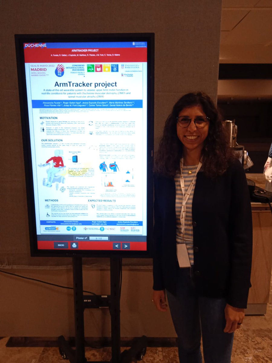 BiomecUPC's tweet photo. 📸 This weekend our PhD student Alessandra Favata presented a poster on the #ArmTracker project during the #CongresoDPPS22, organized by @DPPSpain.
👉 This is a research project in collaboration with @SJDbarcelona_ca and @IRI_robotics, and funded by @la_marato. https://t.co/Q7mFIwQCty