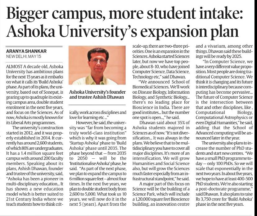 Ashoka University tweet media