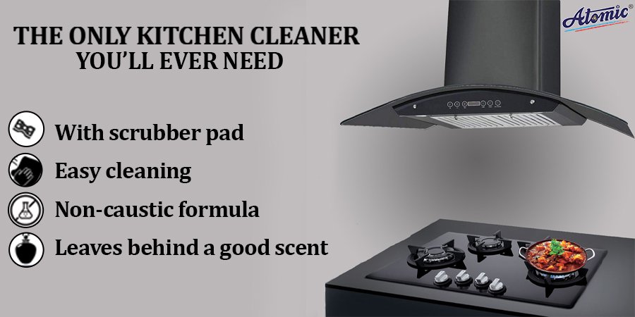 AtomicProducts's tweet photo. Take care of your stubborn grease with our Atomic #kitchen_cleaner. It's the perfect tool for removing built-up dirt from your #chimney, grill, and more.

You can easily buy it from https://t.co/84UYmKhcfT

#atomic #atomicproducts #atomicproductsindia #housecleaningproducts https://t.co/nNHDzFy1IX