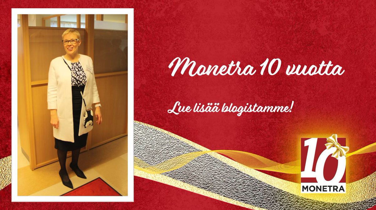 On Monetran 10-vuotisjuhlaviikko! Mistä kaikki alkoi? ”Tee tästä sitten valtakunnallinen!”, sanottiin Päivi Pitkäselle v. 2012 Monetran aloittaessa. Kymmenessä vuodessa Monetra kasvoi kymmenkertaiseksi, valtakunnalliseksi luottokumppaniksi. #monetra10 
monetra.fi/tee-tasta-sitt…