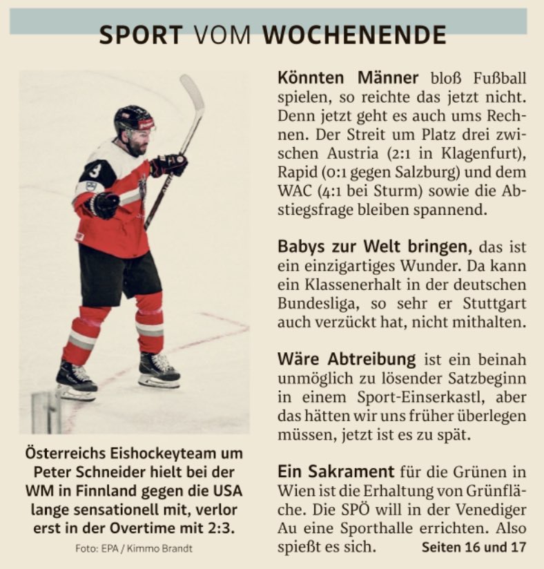 Große Liebe für den <a href="/derStandardat/">DER STANDARD</a> Sport auf Seite 1 ❤️