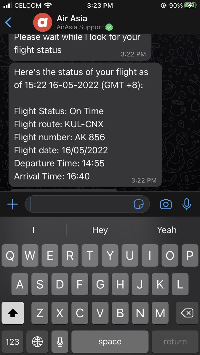 sheepcow3's tweet photo. @AVA_airasia @airasia  Your communication with your customers is atrocious. How can my flight be on time when it’s at least 25 minutes late? https://t.co/VBieyHTNOt