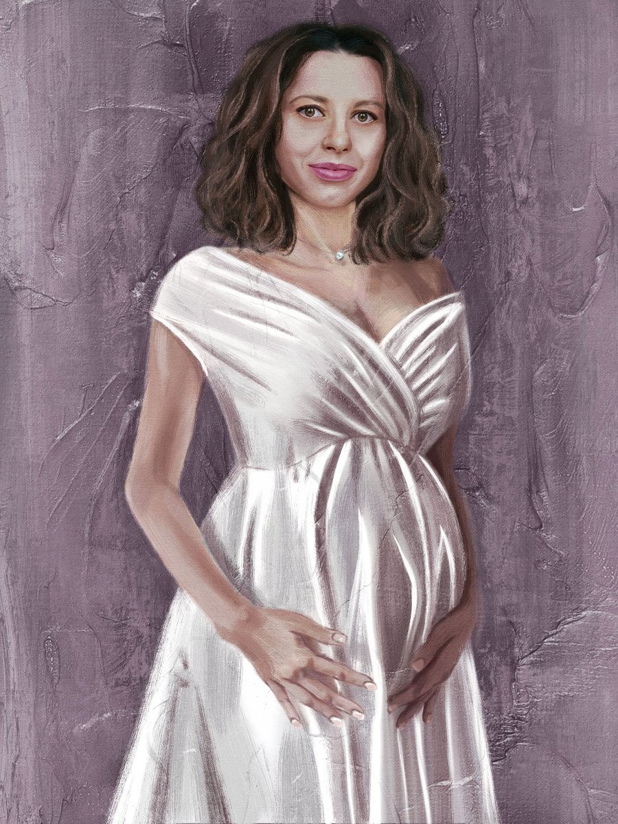 irakolos90's tweet photo. Quite recently I was in a position, and now I'm like a mom for three months. This is a wonderful feeling, I wish all the girls to find this happiness. This is my self-portrait 🥰
#art #selfportrait #pregnancy #waitingforamiracle #portraittoorder #digitalpainting #oil https://t.co/nxVWPxVTt7