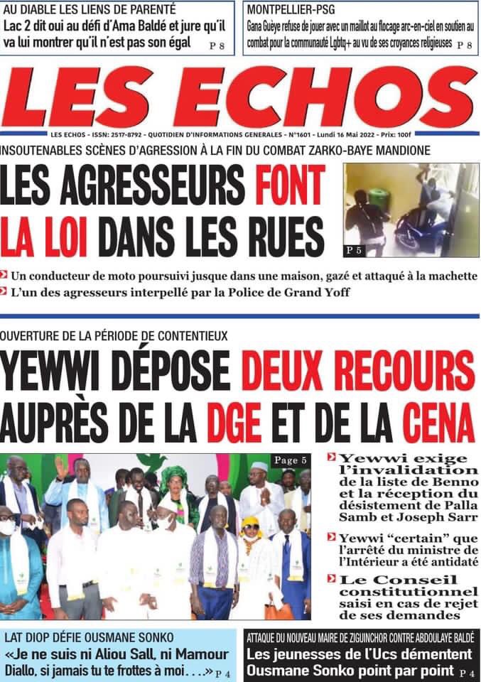 TvThiantgui's tweet photo. #Unes des #Quotidiens du Lundi 16 mai 2022 https://t.co/xlq8Yk7CJv