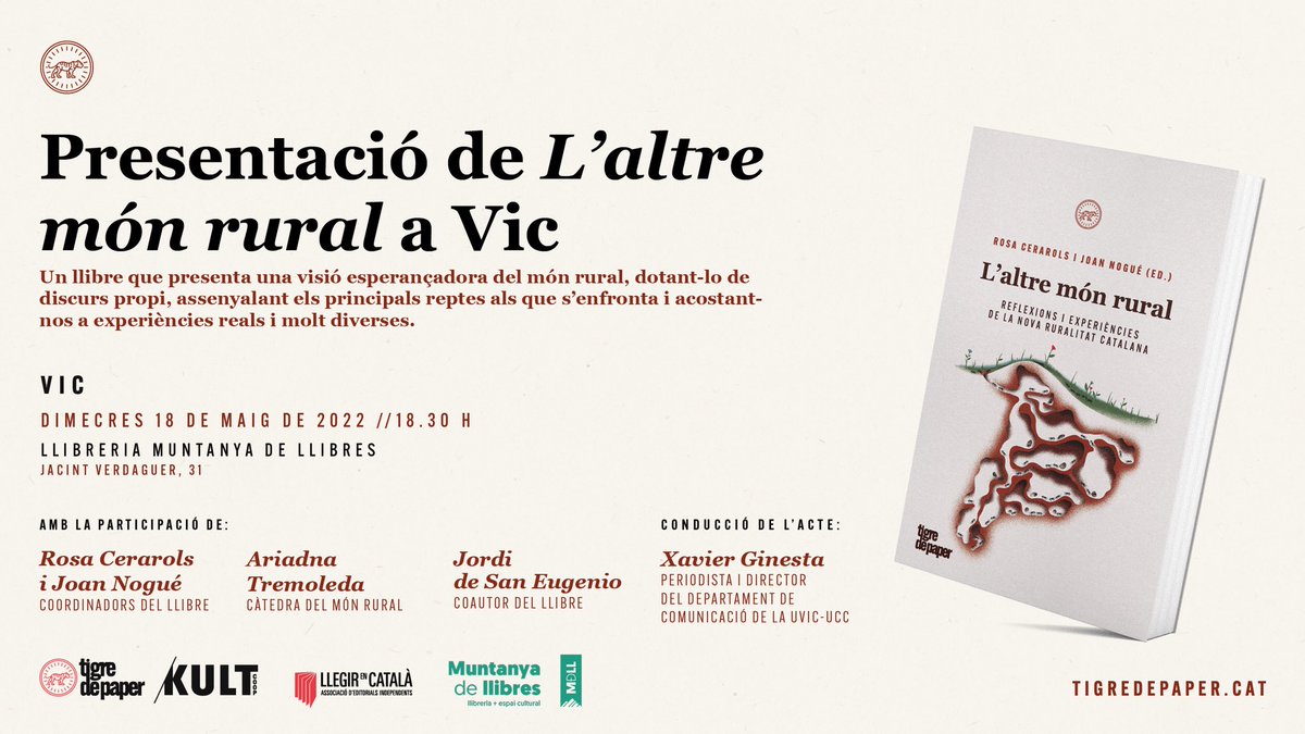 xavierginesta's tweet photo. Recordeu! Aquesta setmana tenim doble sessió a can @MuntanyaLlibres! Dimecres amb @JdeSanEugenio i grans cracs de la #geografia per parlar de món rural. Dijous amb @AdriaSoldevila @sergiescudero @SiqueRodriguez per desgranar el Barça! https://t.co/3rJmNgoVLi