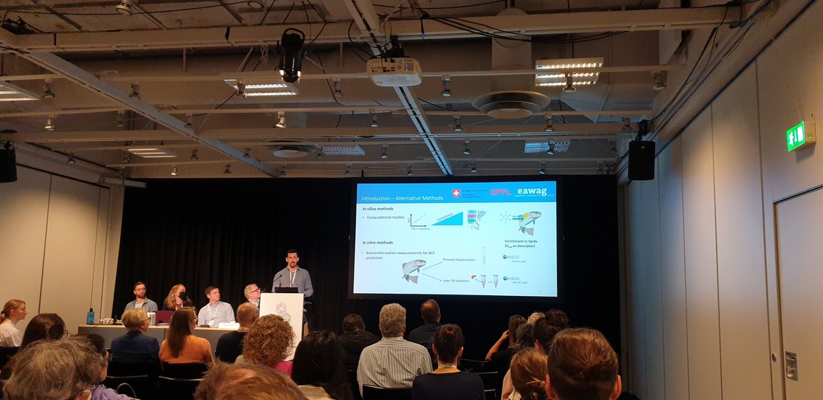 Biki_B's tweet image. Learning all about #animalternatives when researching #anionic #bioaccumulation in #fish #waterresearch
Great presentation done by Fabian Balk of @Utox_Eawag in fully packed conference room at #SETACCopenhagen