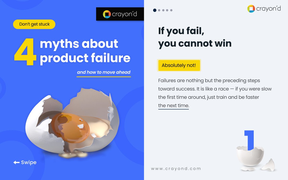 crayondofficial's tweet photo. Treating failures as a natural thing that is to be expected and learnt from makes the most sense. Swipe to read more.

#crayond #Mythbusters https://t.co/XEowqIiTmz