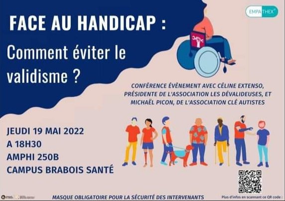 📢 Hey, j'interviendrai jeudi en fac de médecine à Nancy pour dévalider les futurs soignants, mais c'est ouvert à tous et gratuit, venez !
Un événement @Lesdevalideuses bien sûr, avec @CapionMichel du <a href="/CLE_Autistes/">CLE Autistes (inactif)</a> en guest !
Merci à Empathex pour l'invitation, ça va être bien 😎