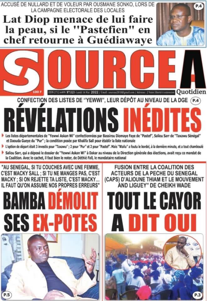 TvThiantgui's tweet photo. #Unes des #Quotidiens du Lundi 16 mai 2022 https://t.co/MP96AXn2kw