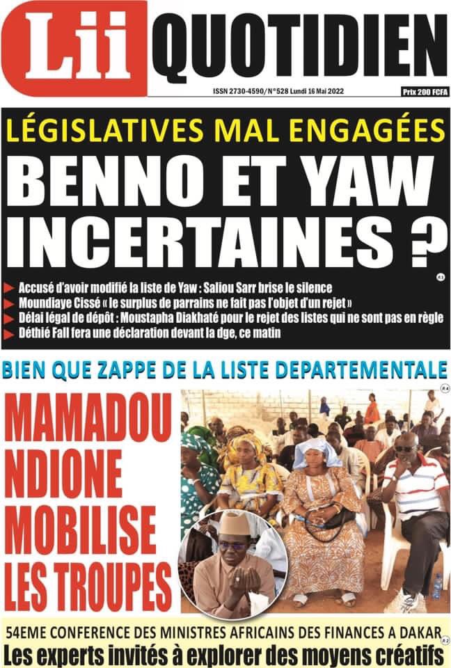 TvThiantgui's tweet photo. #Unes des #Quotidiens du Lundi 16 mai 2022 https://t.co/MP96AXn2kw