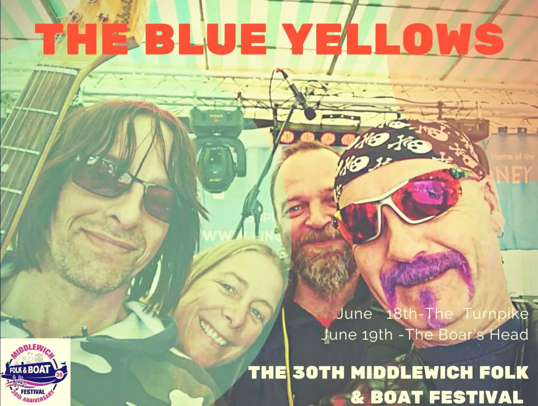 TheBlueYellows's tweet photo. With acts like #TheWaterboys #Cast #Henge #TheOysterBand #TheBooRadleys #MerryHell & so many more we feel sure that this year's Middlewich Folk & Boat Fest will be, on its 30th occurance, the best one yet! https://t.co/CAXZVleMFO