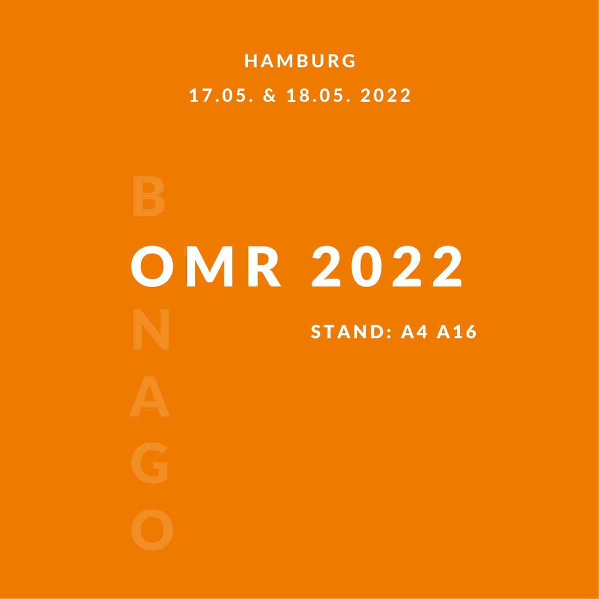 bonago's tweet photo. Auf in den Norden! Ihr findet uns vom 17.05.-18.05.2022 auf dem OMR Festival am Stand A4 A16. Kommt vorbei und lernt uns kennen. Wir freuen uns sehr auf euch. 

#BONAGO #omr #messe #hamburg #omrmesse https://t.co/cbJtvFdJX5