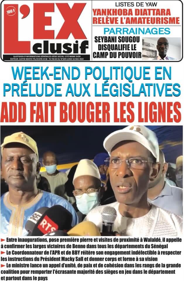 TvThiantgui's tweet photo. #Unes des #Quotidiens du Lundi 16 mai 2022 https://t.co/oURSvKmI9F