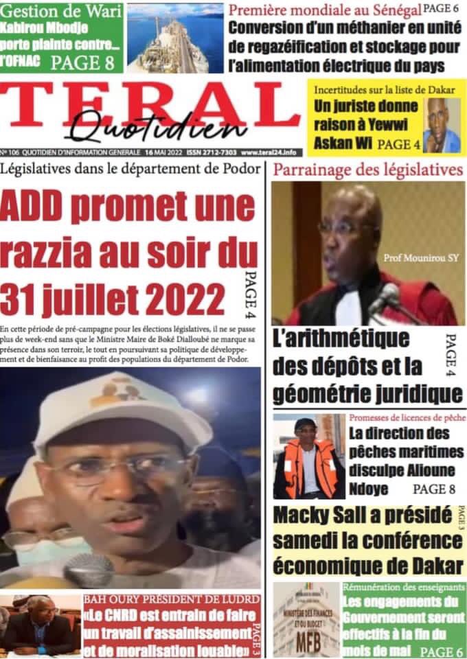 TvThiantgui's tweet photo. #Unes des #Quotidiens du Lundi 16 mai 2022 https://t.co/oURSvKmI9F