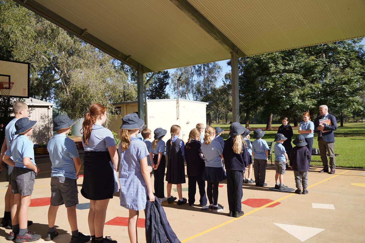 M_McCormackMP's tweet photo. #Matong Public is a wonderful little country school and it was a joy to visit the students & staff to present more than 20 certificates acknowledging participation in my annual #AnzacDay writing competition.
Thank you all for your warm welcome and for all the terrific entries. https://t.co/HGWegBMRPh