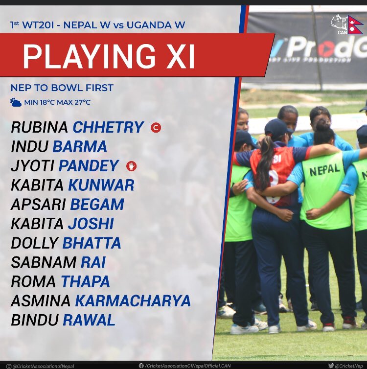Nepal  women cricket team is playing against Uganda today. #CricketTwitter #CAN #liveupdate24_7