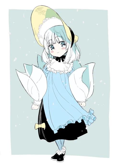 星鏡MVの妄想絵メリーさんです!花屋の働いている。とても力持ちで働き者。その姿からお客からは花の妖精だと噂されているが本人にそれをいうと可愛く怒ってくる。冬から初春にしか表には出てこない。 #Merry_at 