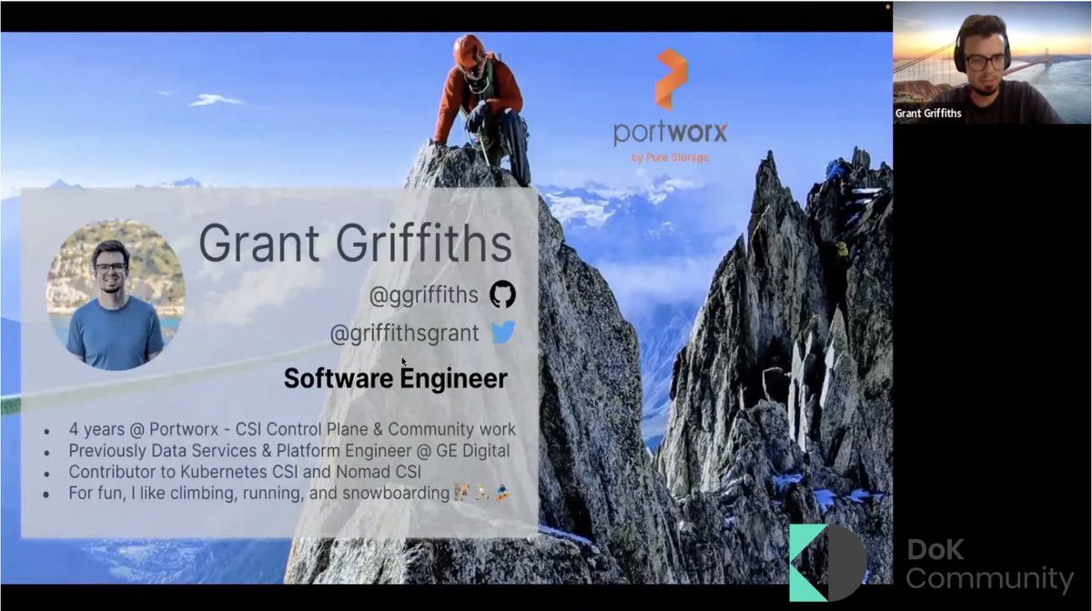 DoKcommunity's tweet photo. 🚨Live now "Have you ever wondered how to protect data with CSI Volume Snapshots on Kubernetes?"

By @portwx’s @griffithsgrant.

🍊 Streamed live from @KubeCon_ EU in Valencia! https://t.co/kTYHVpV1HI