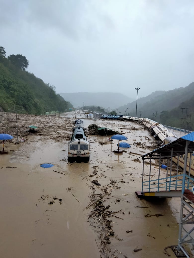 the_hindu's tweet image. New Haflong railway station in #Assam&apos;s Dima Hasao district after more heavy rainfall and mudslides