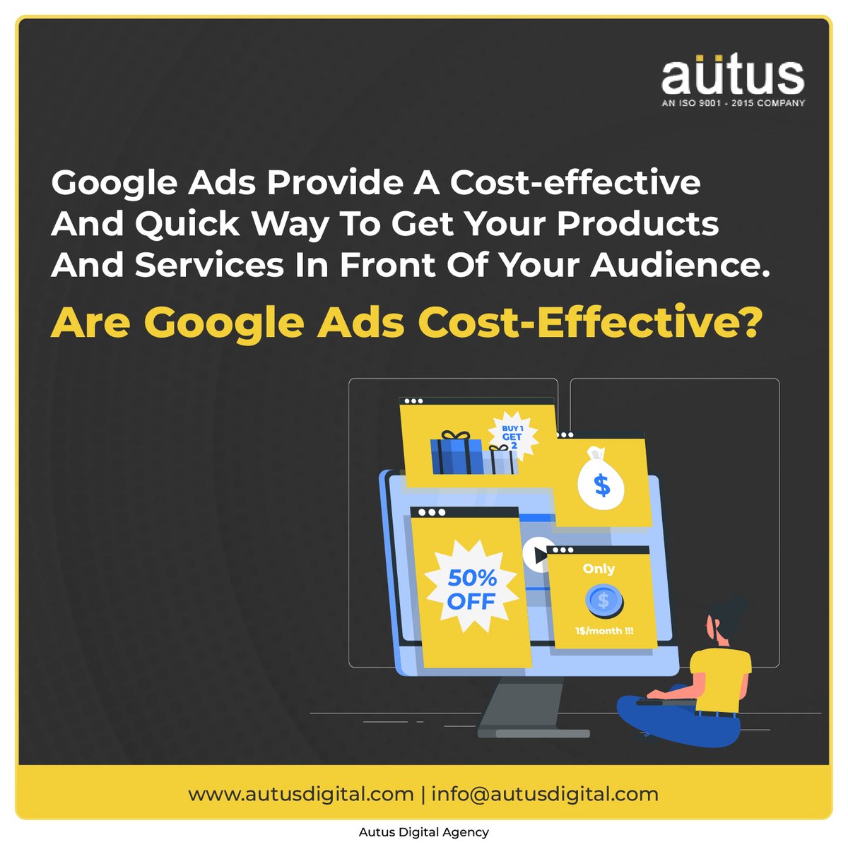 AutusDigital's tweet photo. #Googleads provide a #costeffective and quick way to get your #products and #services in front of your #audience. It gives you a lot of control over how your ads appear, and they're relatively easy to manage once they're up and running. 
#localseo #localseostrategy #googleads #ad https://t.co/VNI7DIicmJ