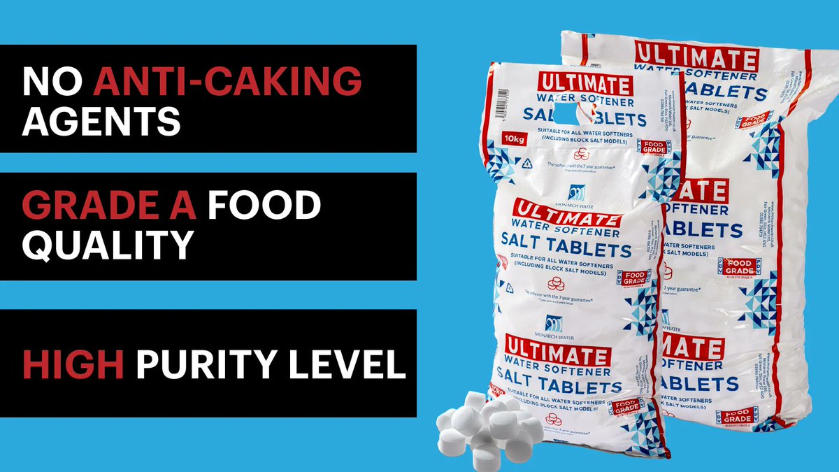 MONARCHWATER's tweet photo. Monarch Ultimate 10kg Tablet Salt is now available in easy to carry bags alongside our 25kg bags.

Our salt is the perfect partner to your water softener.

#softenersalt #softeners #salt #watersofteners #softwater #monarchwater https://t.co/fK7tyZz60c