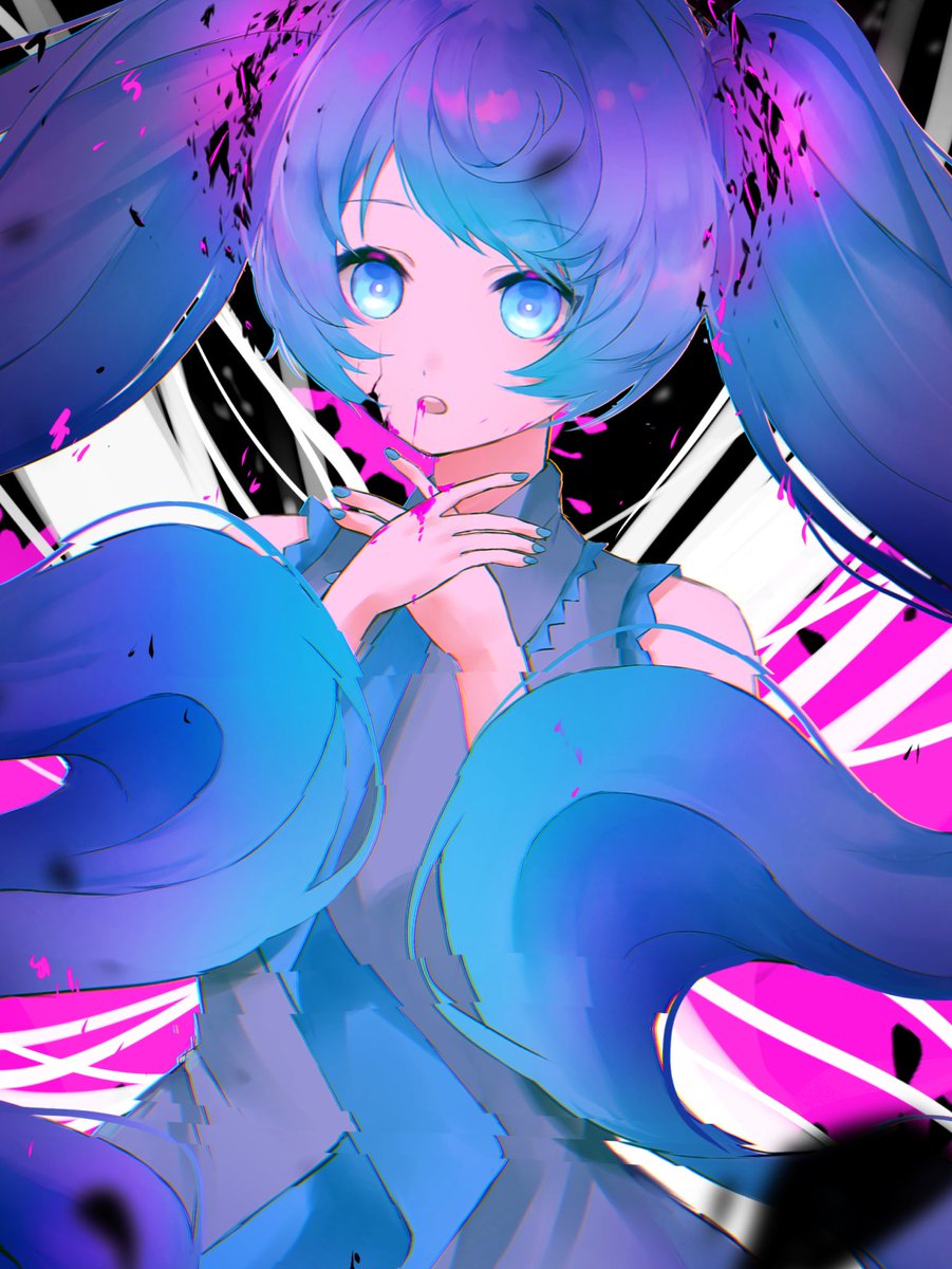 初音ミク「17日目  初音ミク『ゴーストルール』 #VOCALOID  #100日チャレン」|もなか食のイラスト