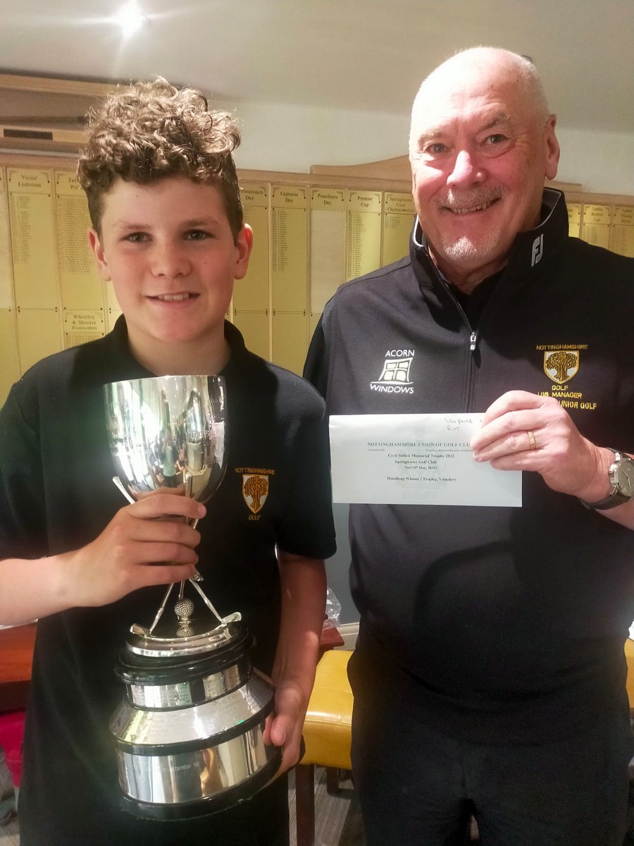 thenugc's tweet photo. Congratulations to Leo Price of @rotgc1909 winning the Cyril Sellick Memorial Trophy yesterday with best Nett 59 @GolfSpringwater. Lennon Albans claimed the spot of best Gross with 75. Well done boys ๐ #nugc #juniorgolf https://t.co/eIJxbJxJ0I