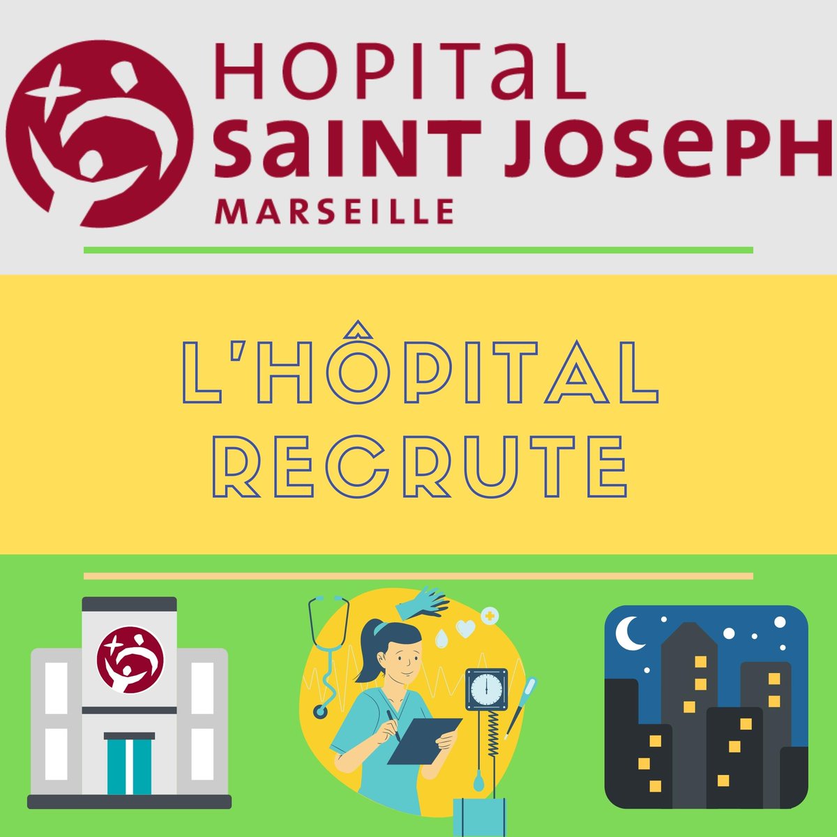 HopitalSaintJo's tweet photo. L'Hôpital recrute un(e) INFIRMIER(E) de NUIT à temps partiel (80 %) pour la mise en place d’une permanence de soins à destination des EHPAD. Pour consulter l'offre complète : https://t.co/NrSj3F4hJi https://t.co/Ys2LifOrta