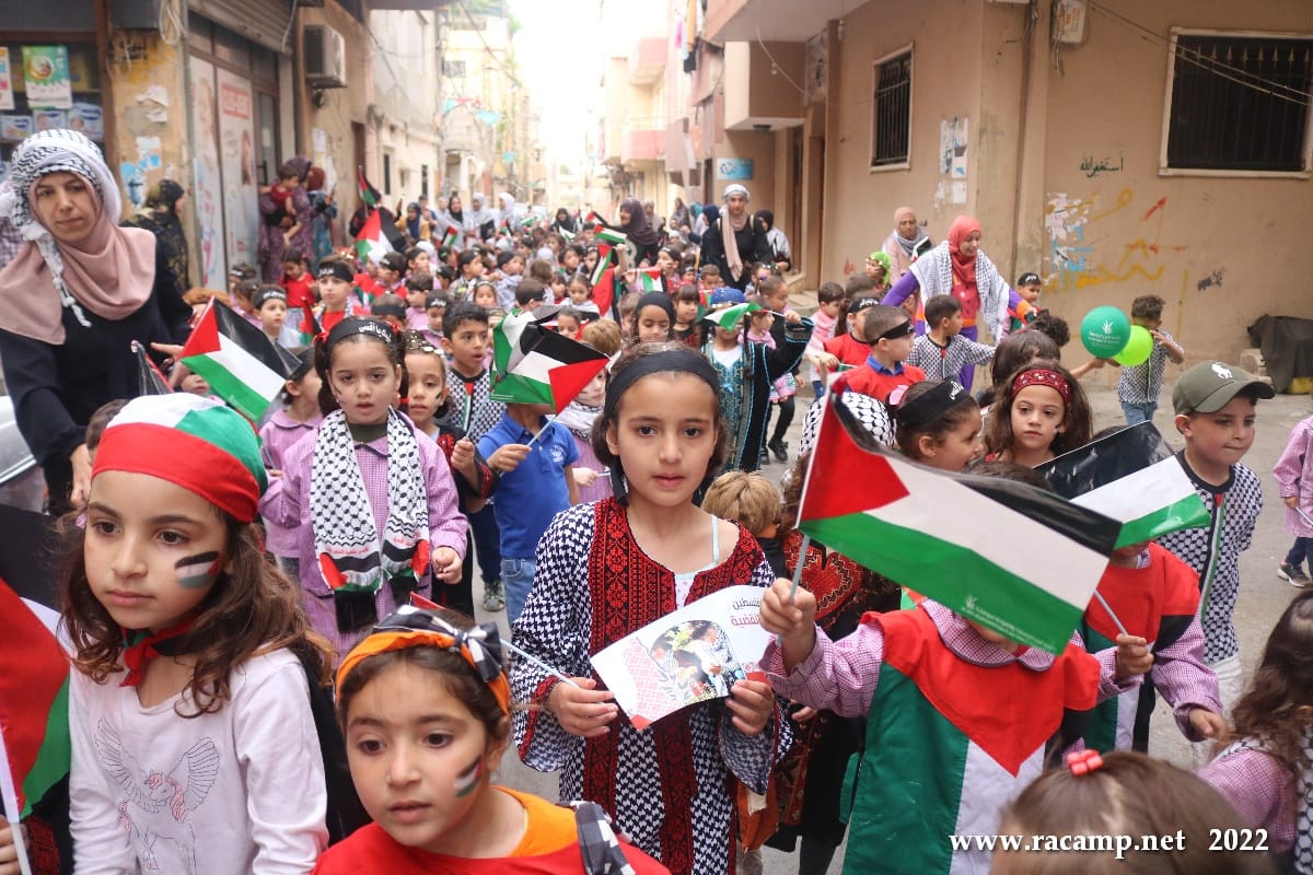 IntimaaPal's tweet photo. روضة الاصلاح الإسلامية  تحيي ذكرى النكبة  في مخيم الرشيدية 
ضمن فعاليات الحملة الدولية  للحفاظ على الهوية الفلسطينية  "إنتماء"، أحيا أطفال روضة الاصلاح الإسلامية  الذكرى  74 للنكبة  بمسيرة حاشدة جابت شوارع المخيم، وذلك يوم السبت الموافق فيه  أيار،2022.
#انتماء2022
#النكبة74 https://t.co/yvJD7wnZ7f