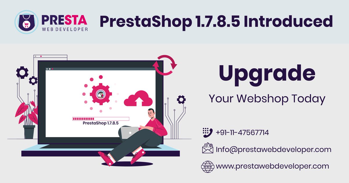 PrestaDeveloper's tweet image. The whole new PrestaShop version 1.7.8.5 is out with the latest security patches and bug fixing tweaks. Merchants! Get ready to update your webshop. 

Visit: bit.ly/39m21Uz

#Prestashop #eCommerce #Prestashopupgrade #Prestawebdeveloper